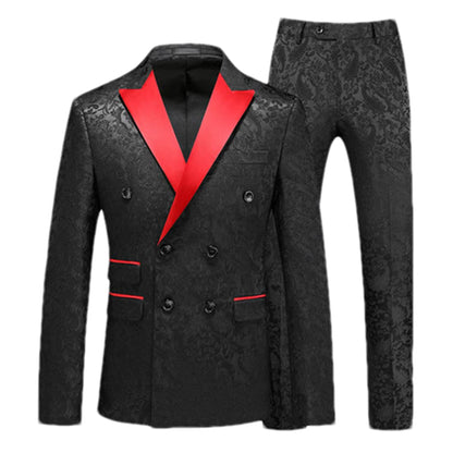 Jacquard Suit Men Clothing Wedding Party 2Piece Set Blazers Jacket And Pants