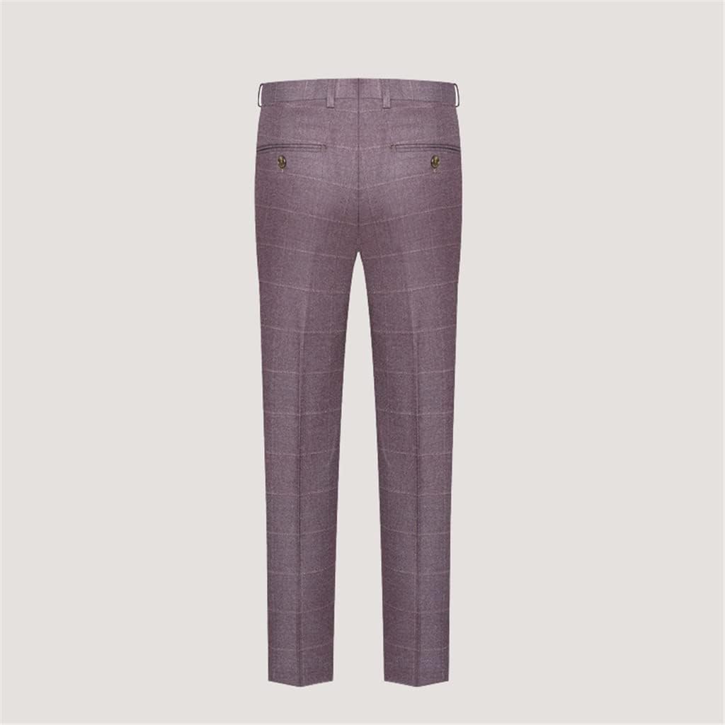 Men's Plaid Wedding Casual Tuxedo Men's UK Slim Fit Suit 3 Men's Business Social Club Suit Clothing Suit Men(3XL code)