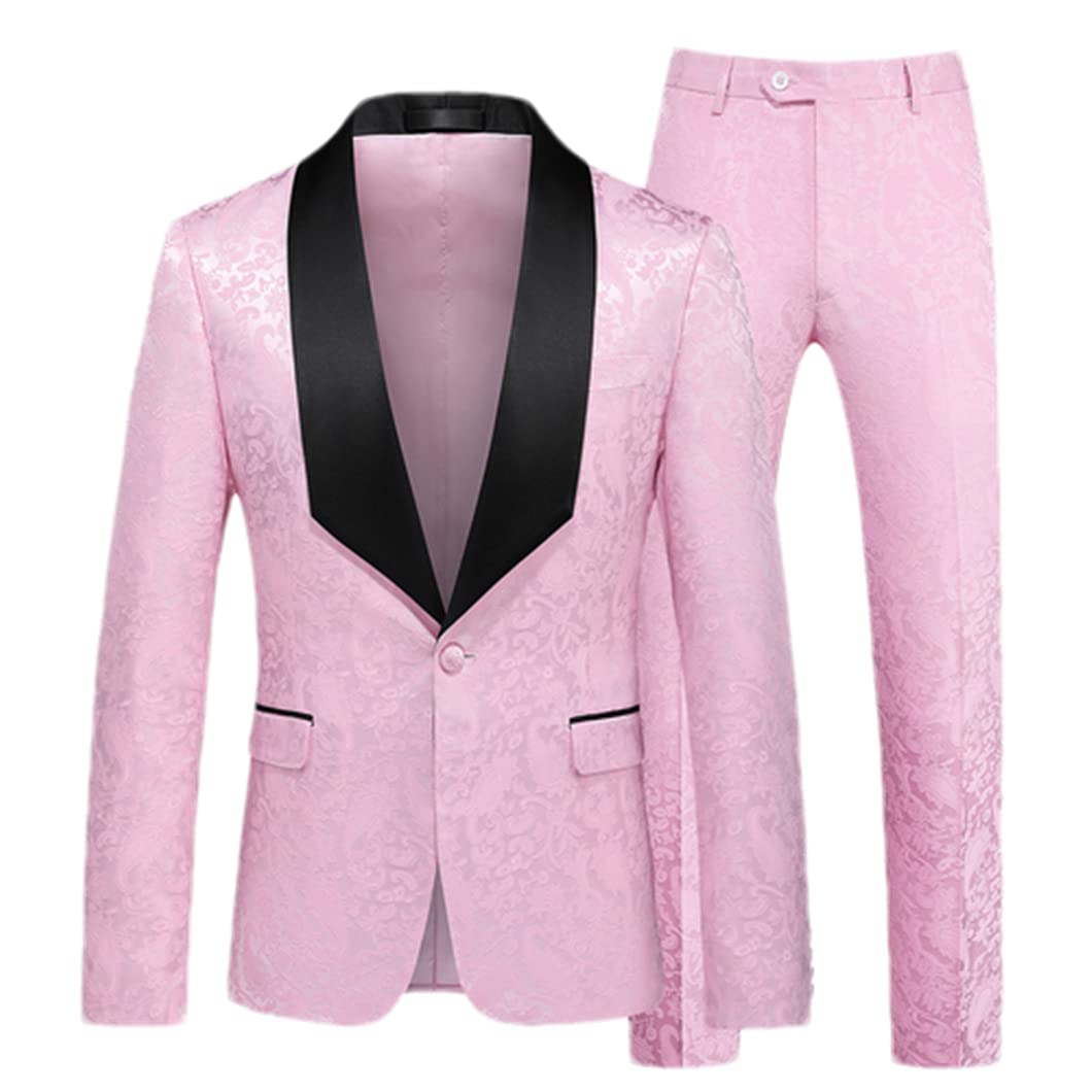 Jacquard Suit Men Clothing Wedding Party 2Piece Set Blazers Jacket And Pants