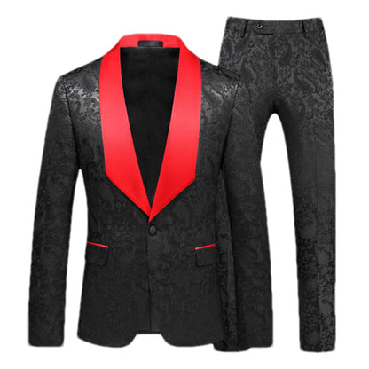Jacquard Suit Men Clothing Wedding Party 2Piece Set Blazers Jacket And Pants