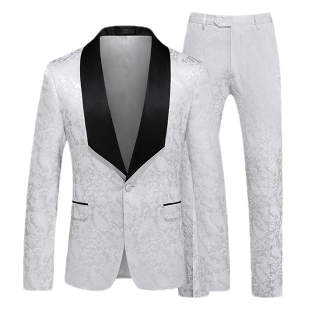 Jacquard Suit Men Clothing Wedding Party 2Piece Set Blazers Jacket And Pants
