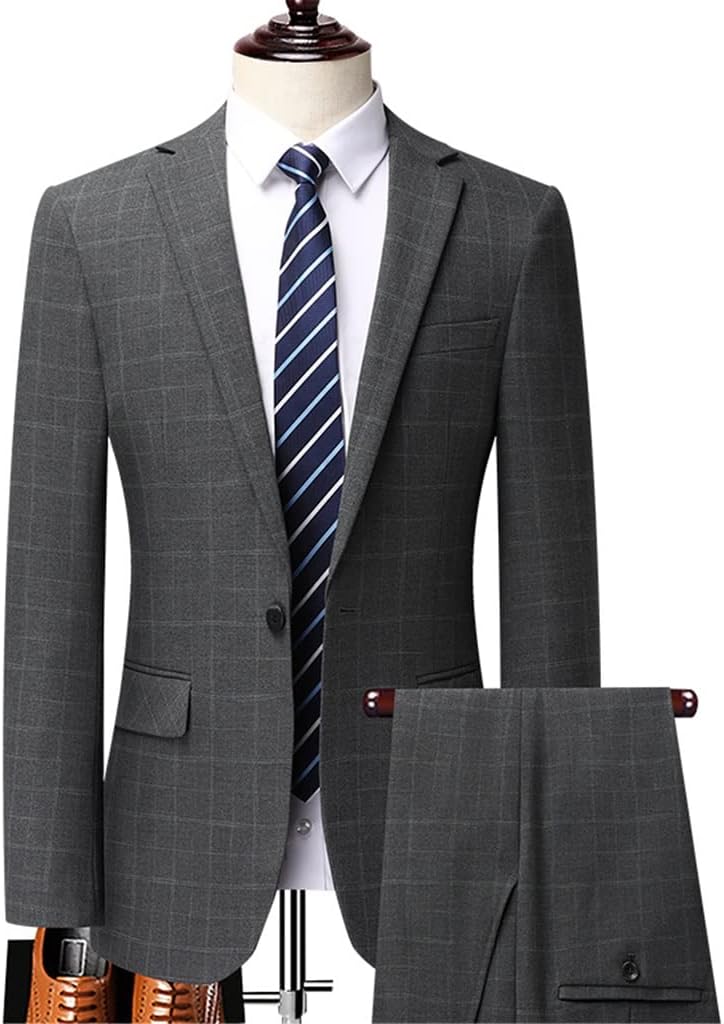 Men's 5XL (Suit Jacket + Pants) Clothing a Variety of Styles to Choose from Italian Slim Dress Wedding Men's 2-Piece Suit (Color : D, Size : 4XL Code)