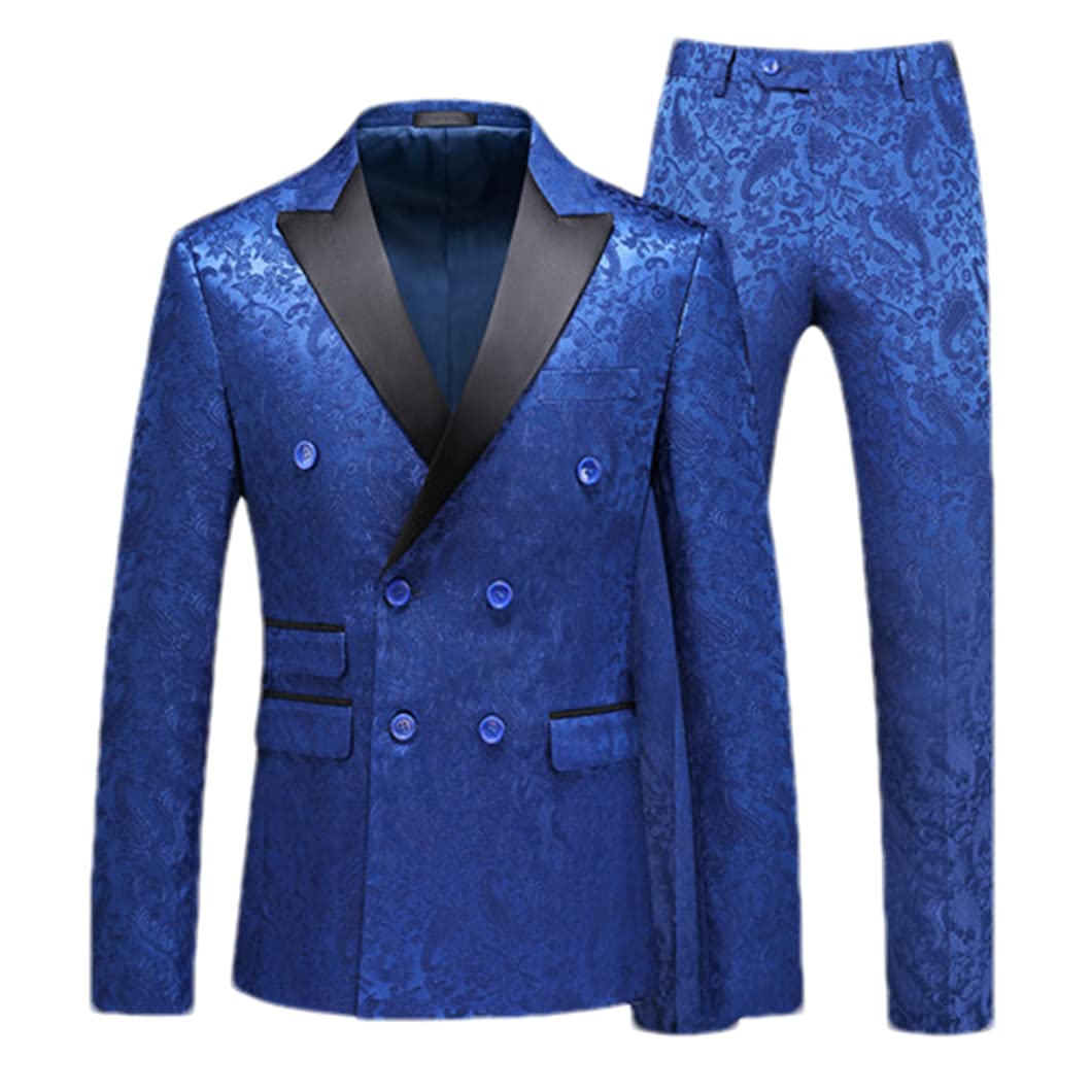 Jacquard Suit Men Clothing Wedding Party 2Piece Set Blazers Jacket And Pants