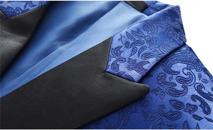 Jacquard Suit Men Clothing Wedding Party 2Piece Set Blazers Jacket And Pants