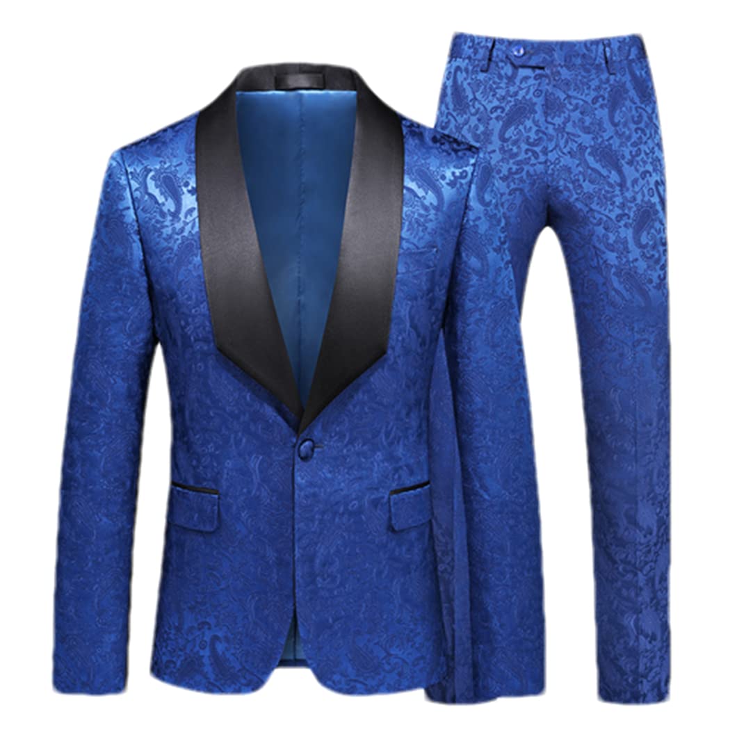 Jacquard Suit Men Clothing Wedding Party 2Piece Set Blazers Jacket And Pants