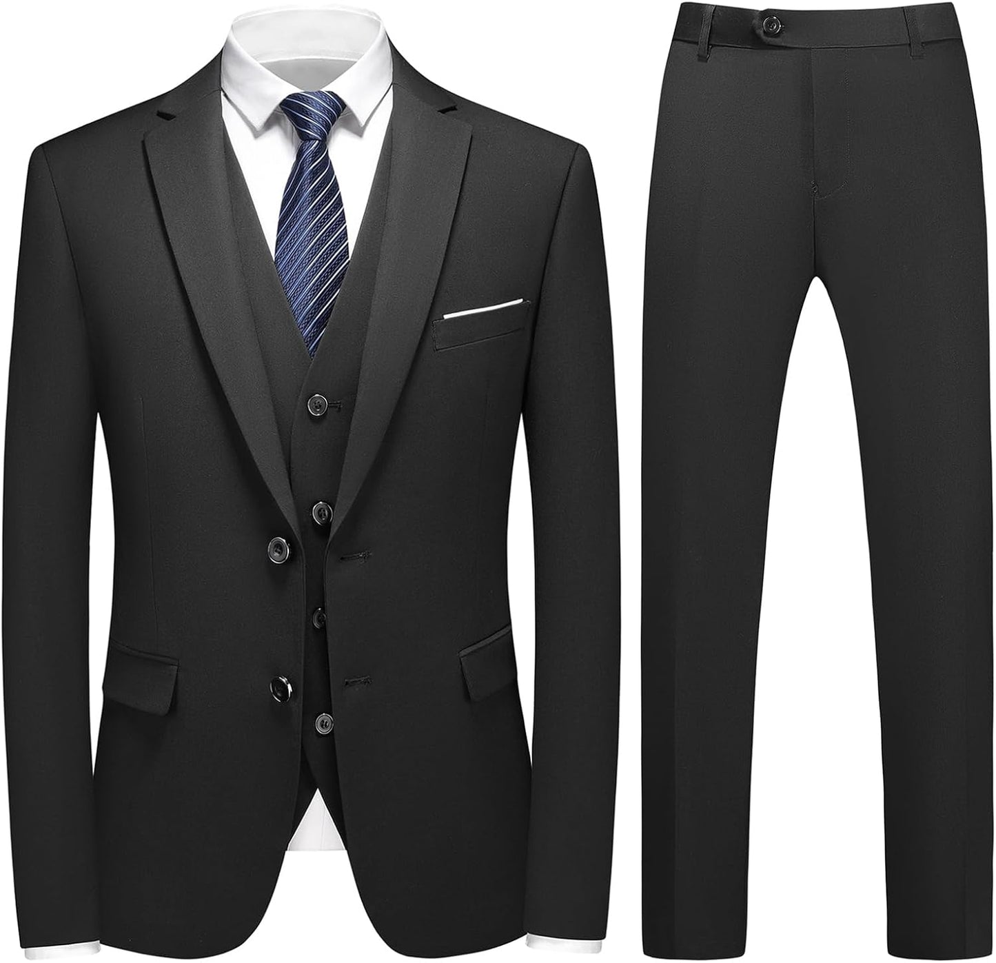 Men Suits 3 Piece Slim Fit Suit Business Wedding Formal Dinner Two Buttons Tuxedo Suit for Men Classic Blazer Waistcoat Trousers Set