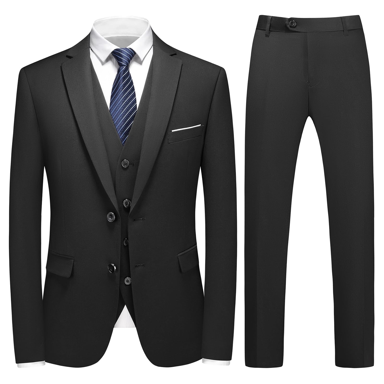 Men Suits 3 Piece Slim Fit Suit Business Wedding Formal Dinner Two Buttons Tuxedo Suit for Men Classic Blazer Waistcoat Trousers Set
