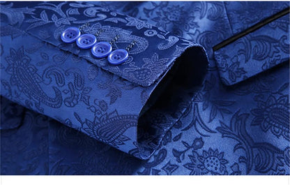 Jacquard Suit Men Clothing Wedding Party 2Piece Set Blazers Jacket And Pants
