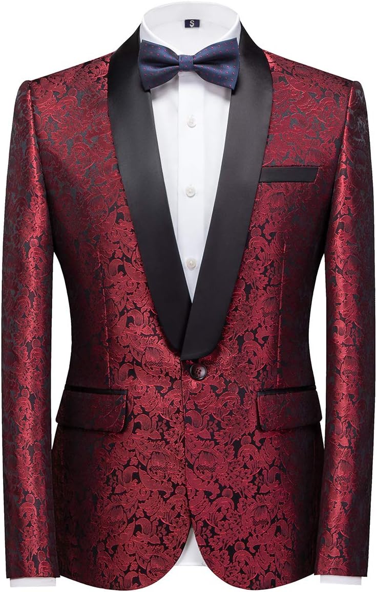 Men's Suits 3 Pieces Wedding Formal Business Shawl Collar Wedding Jacquard Dress Tuxedo Jacket Vest and Trouser