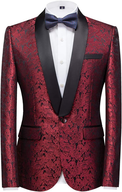 Men's Suits 3 Pieces Wedding Formal Business Shawl Collar Wedding Jacquard Dress Tuxedo Jacket Vest and Trouser