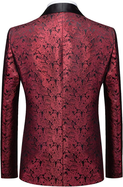 Men's Suits 3 Pieces Wedding Formal Business Shawl Collar Wedding Jacquard Dress Tuxedo Jacket Vest and Trouser